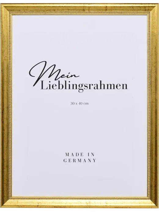 Barock Bilderrahmen Holz Pia in Gold, Frontansicht