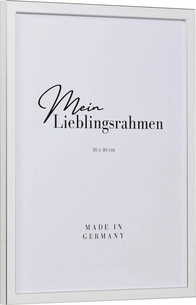 Seitenansicht eines klassischen Rahmens zum Aufstellen in der Farbe Weiss