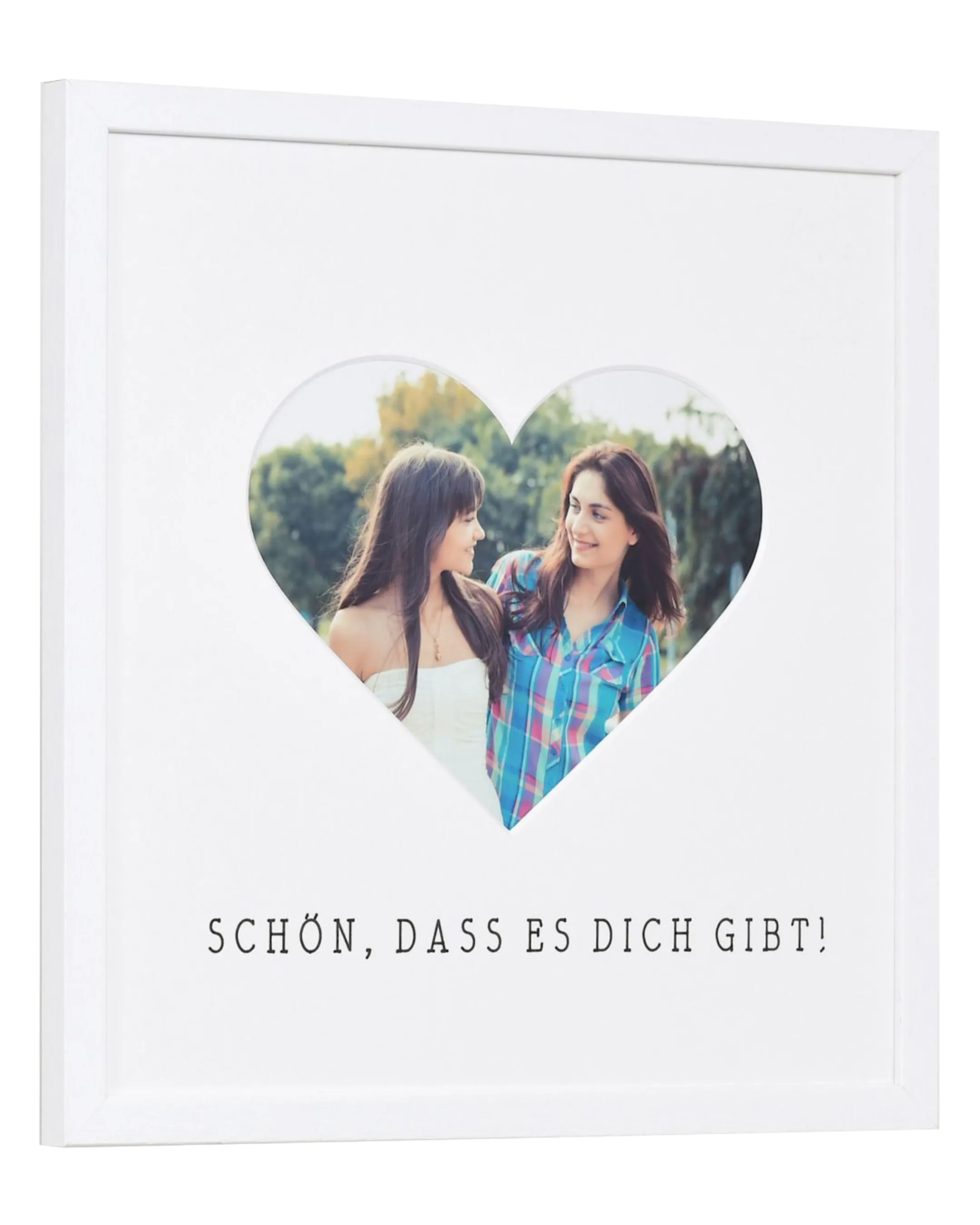 Bilderrahmen Herz "Schön, dass es dich gibt" 30x30cm