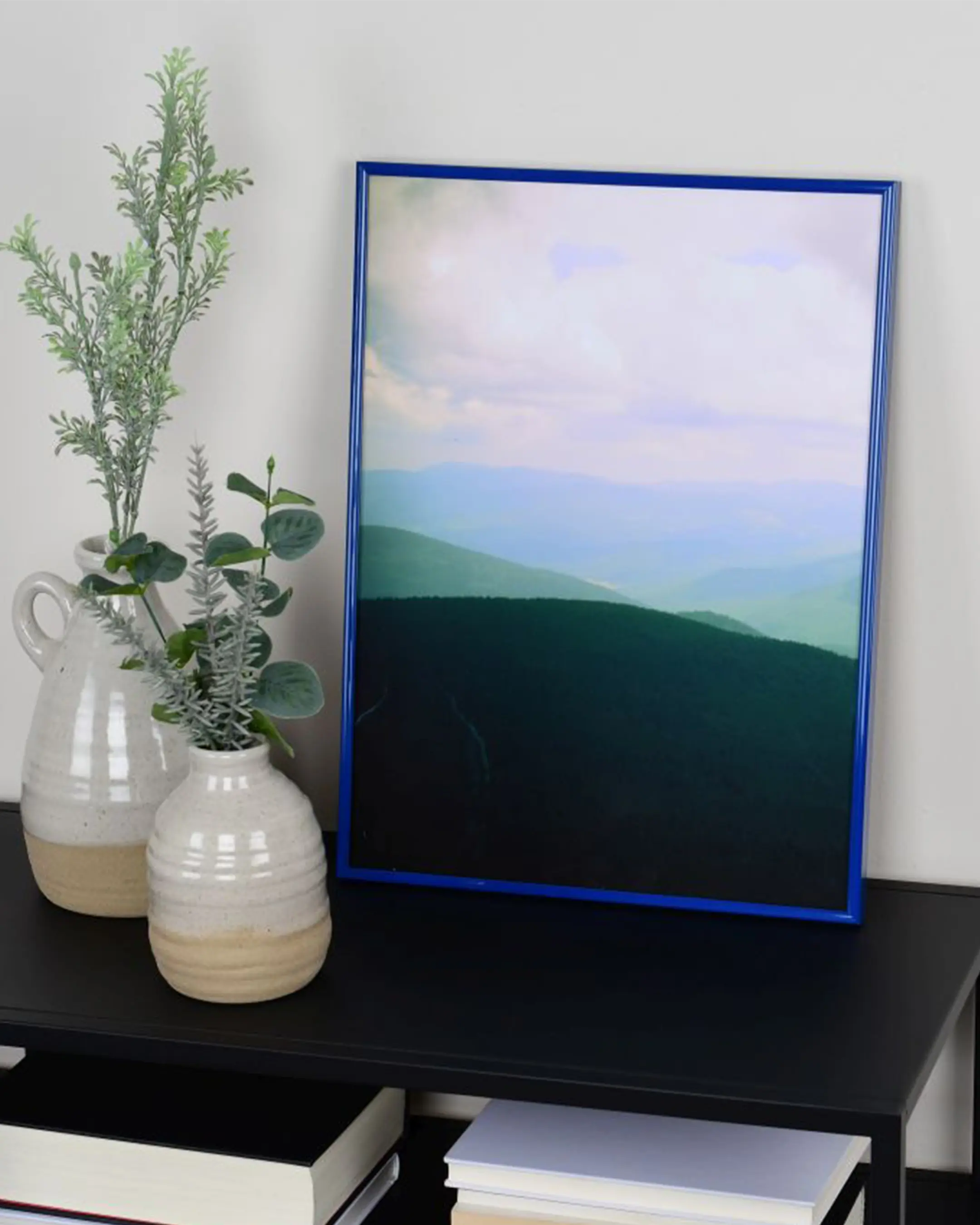 Bilderrahmen Kunststoff Sara Blau im Wohnraum