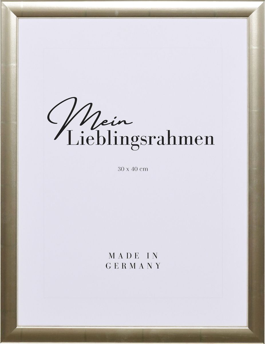 Holz-Profil 43, silber - Frontansicht Frontansicht eines silbernen Holzrahmens mit leicht abgerundeten Kanten