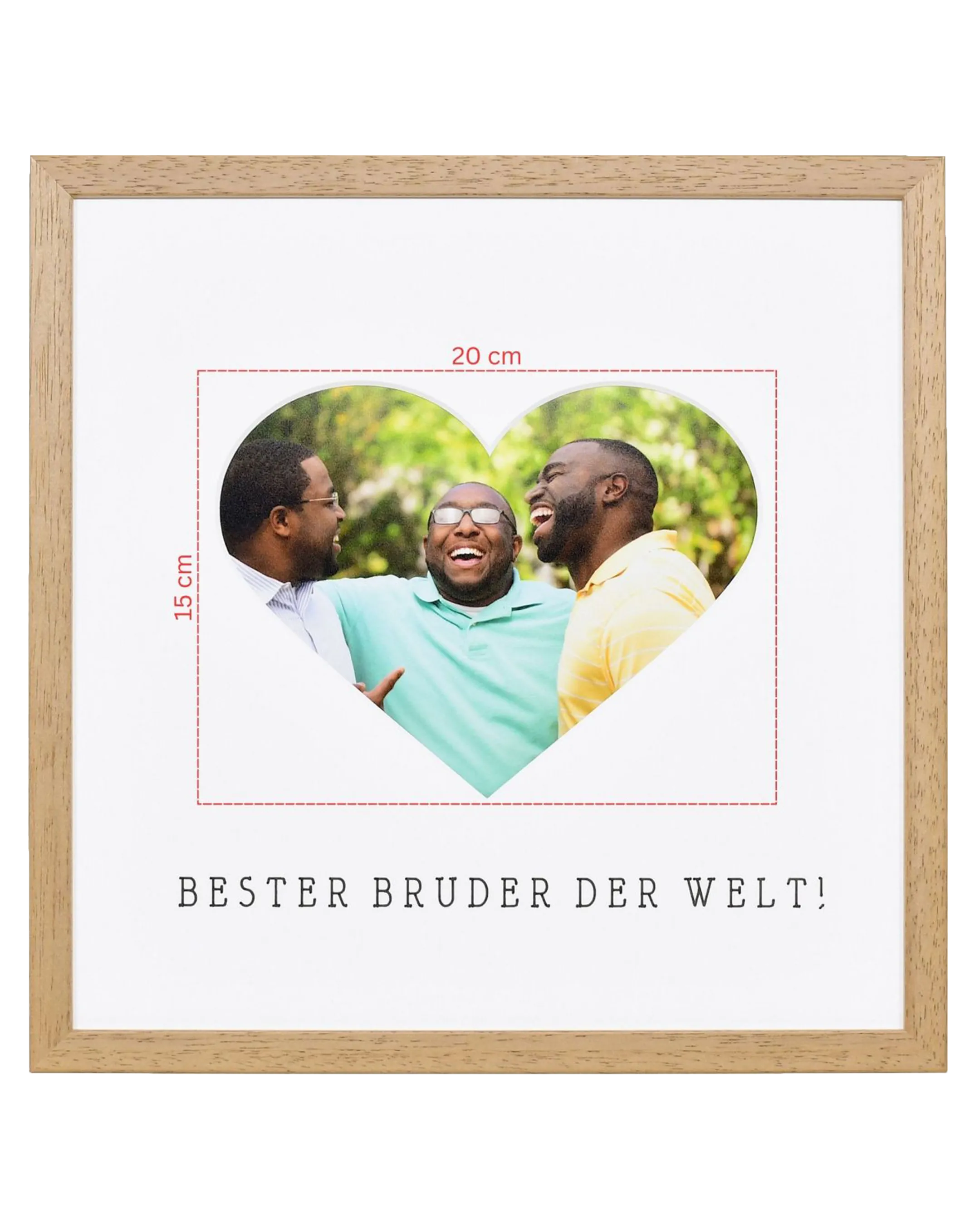 Bilderrahmen Herz "Bruder" 30x30cm