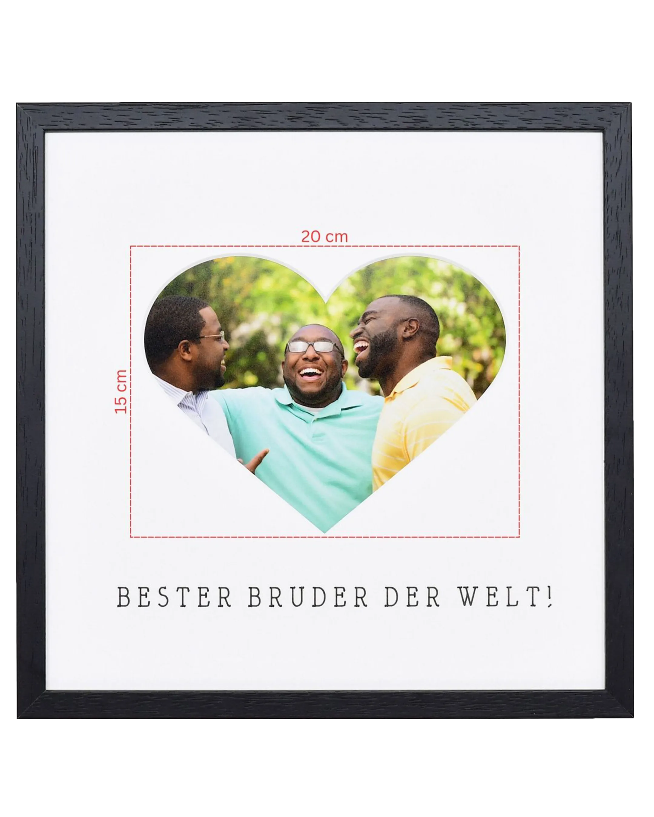 Bilderrahmen Herz "Bruder" 30x30cm