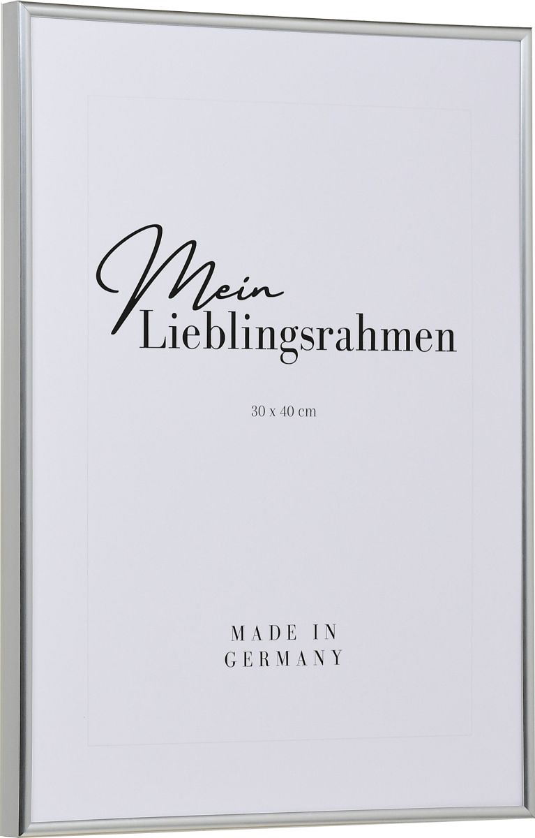 Kunststoff-Profil ART, silber - Seitenansicht Seitenansicht eines silbernen, schmalen Kunststoffrahmens mit Halbrundprofil