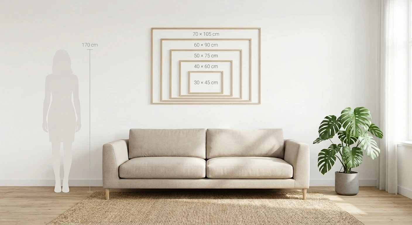 Bilderrahmen-Größen im Vergleich
