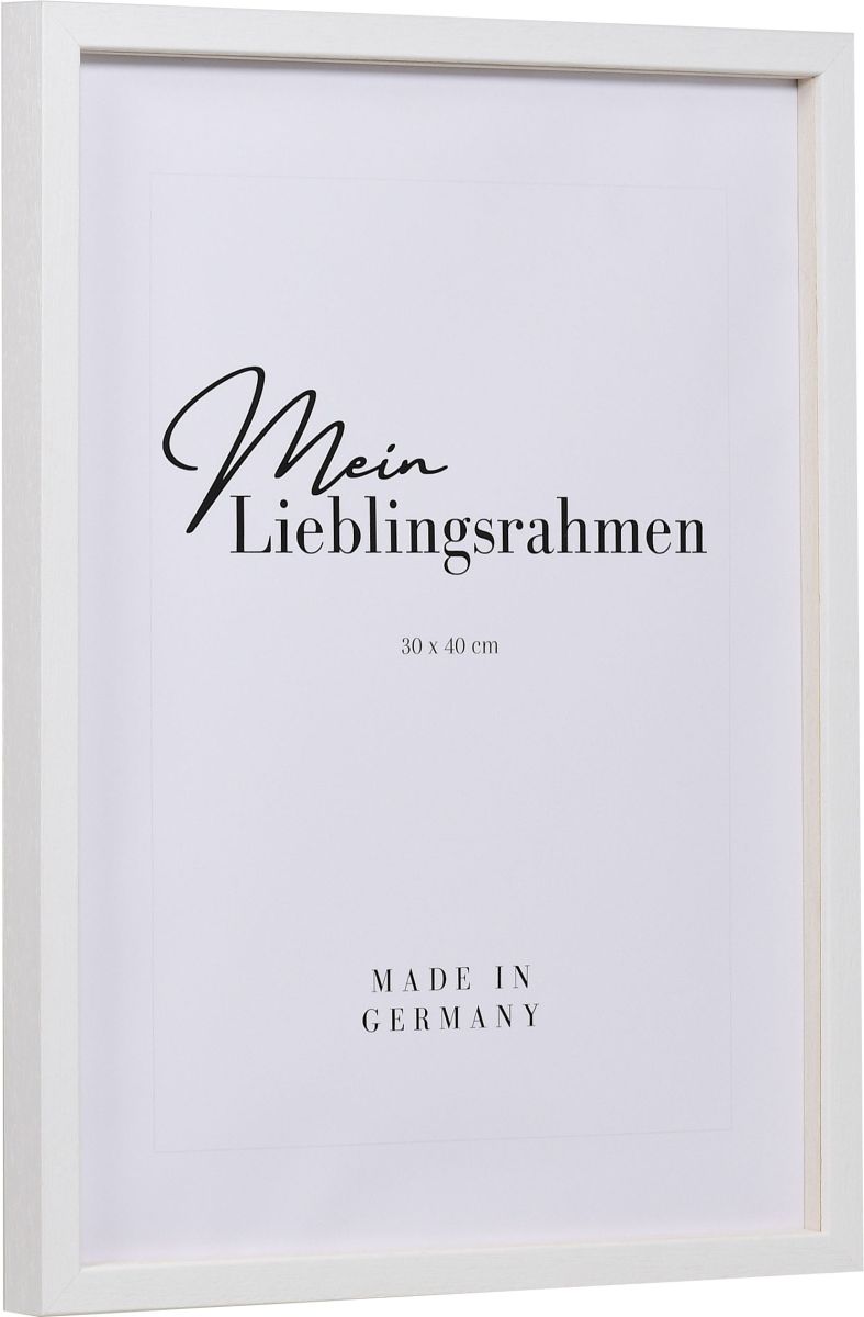 Holz-Profil 35, weiss - Seitenansicht Seitenansicht eines weissen Rahmens für Poster