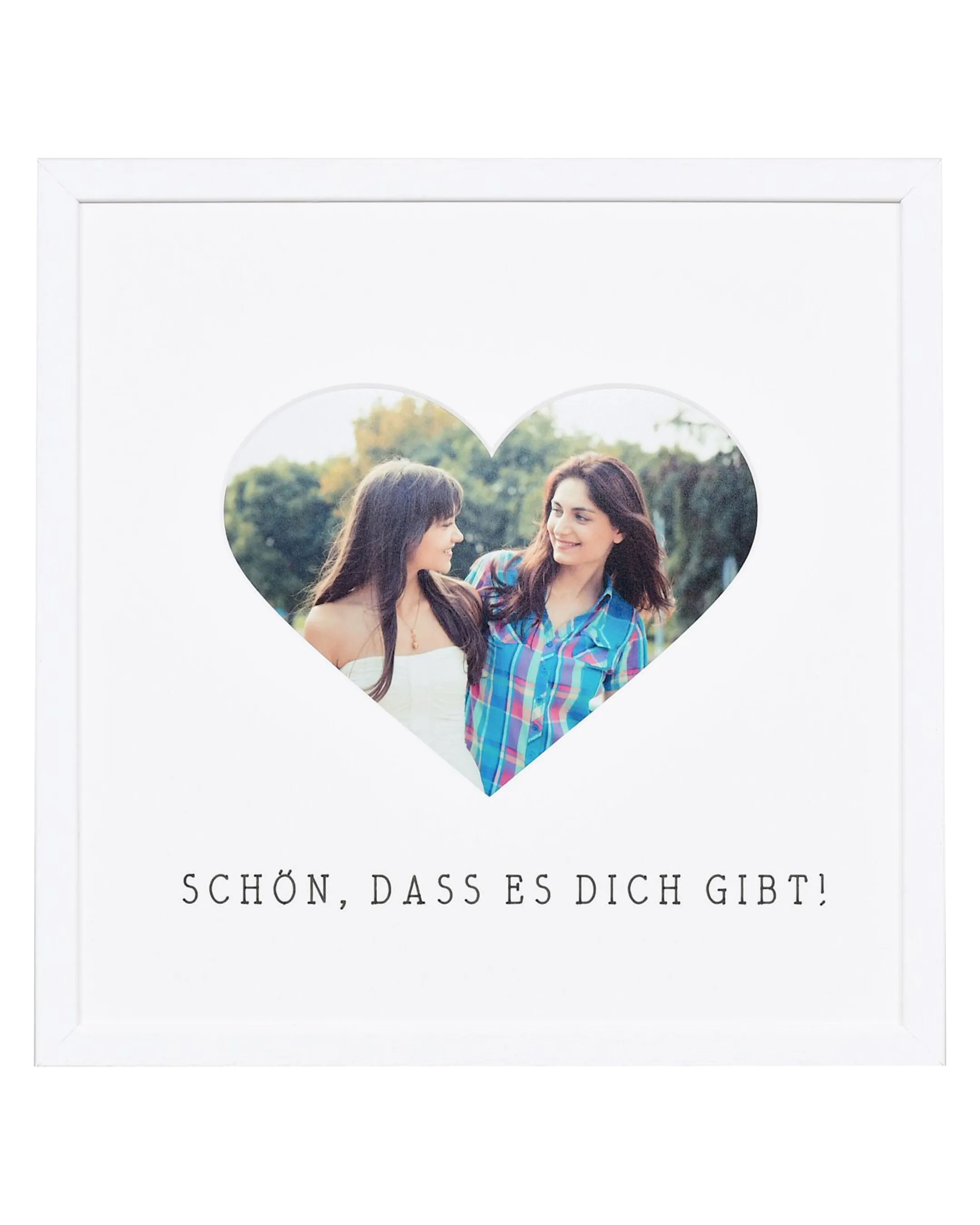 Bilderrahmen Herz "Schön, dass es dich gibt" 30x30cm