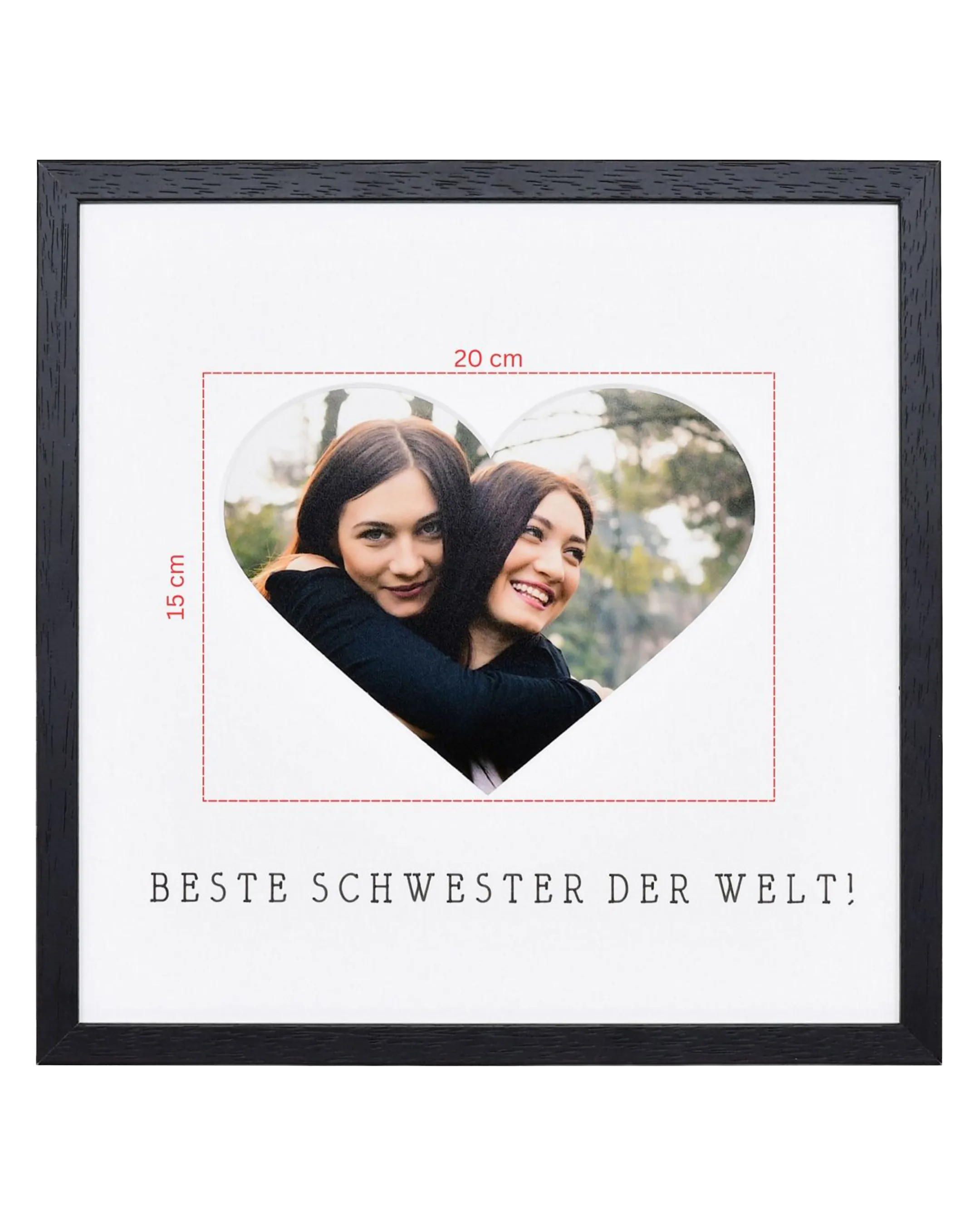 Bilderrahmen Herz "Schwester" 30x30cm