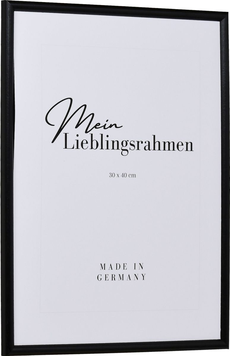 Holz-Profil 20, schwarz - Seitenansicht Seitenansicht eines klassischen, offenporigen, schwarzen Holzrahmens mit schmalem Halbrundprofil