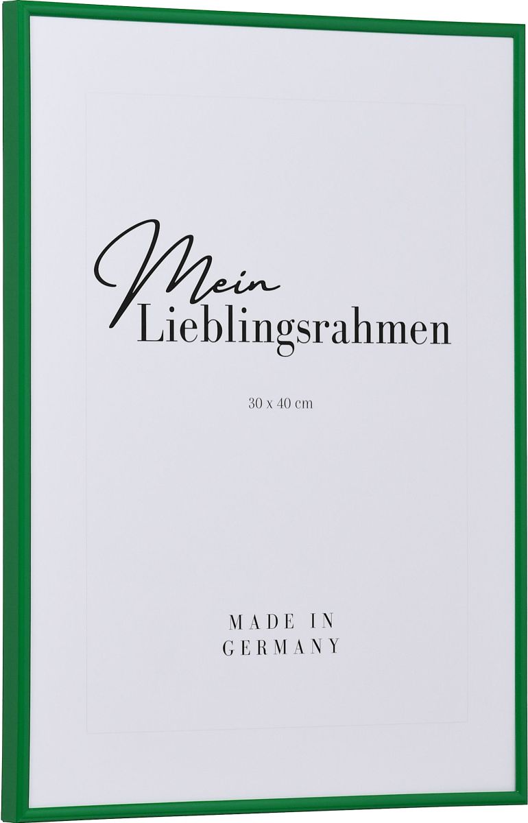 Kunststoff-Profil ART, grün - Seitenansicht Seitenansicht eines grünen, schmalen Kunststoffrahmens mit Halbrundprofil