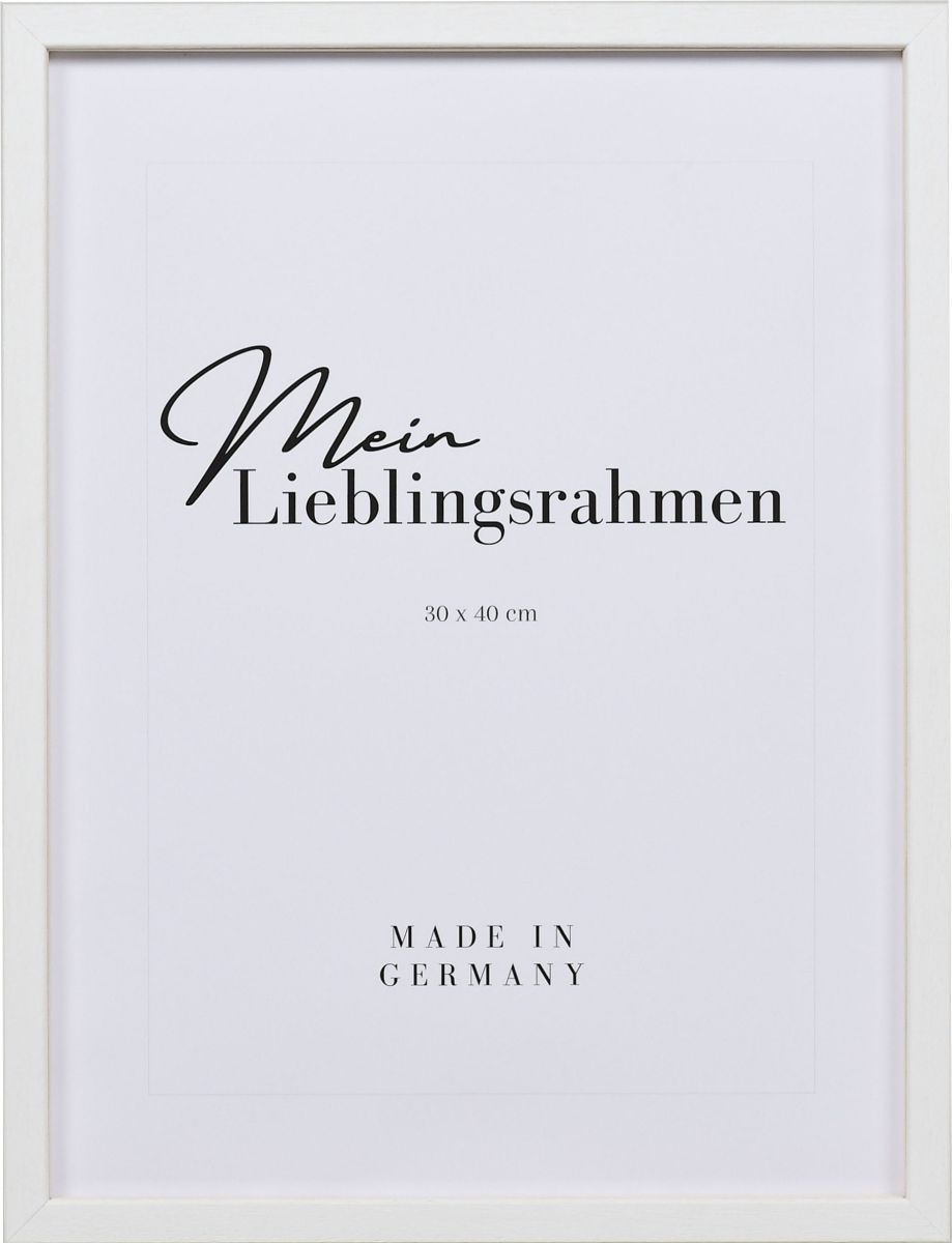 Holz-Profil 35, weiss - Frontansicht Frontansicht eines modernen, weissen, schmalen Bilderrahmens