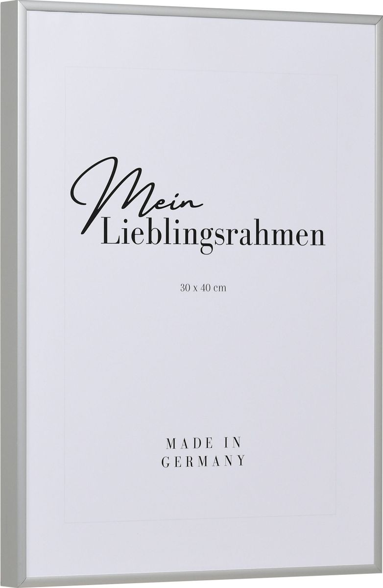 Aluminium-Profil Quadro, silber - Seitenansicht Seitenansicht eines silbernen, sehr formstabilen Aluminiumrahmens mit patentiertem Eckverbindersystem