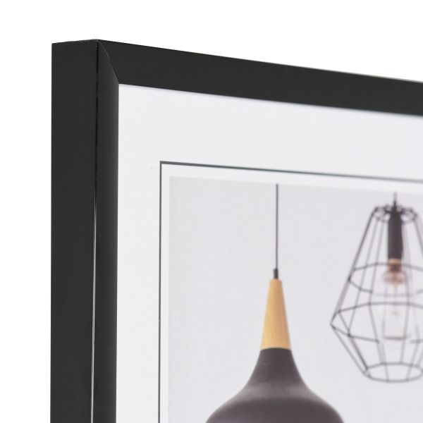 Kunststoff-Profil Basic, schwarz - Ecke Ansicht der Ecke eines schmalen Kunststoffrahmens in der Farbe Schwarz