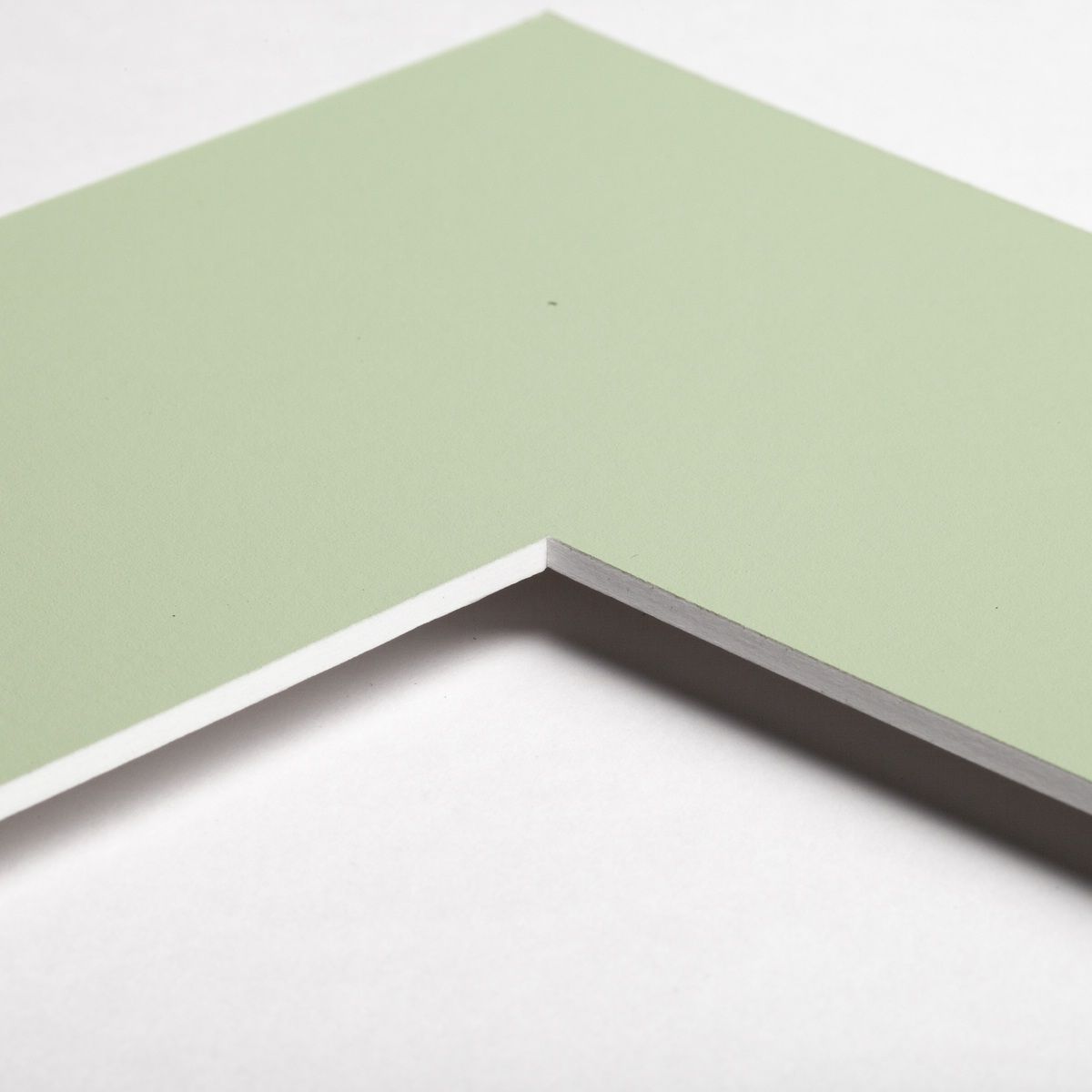 Zubehör Passepartout, Farbe moos - Ecke Ecke eines Passepartouts in der Farbe moos