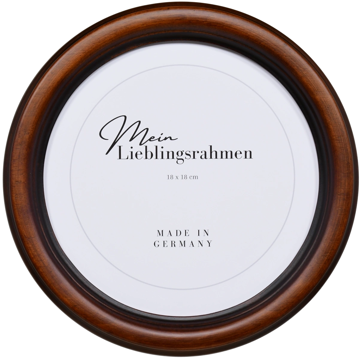 Frontansicht eines Rundrahmens in der Farbe Braun