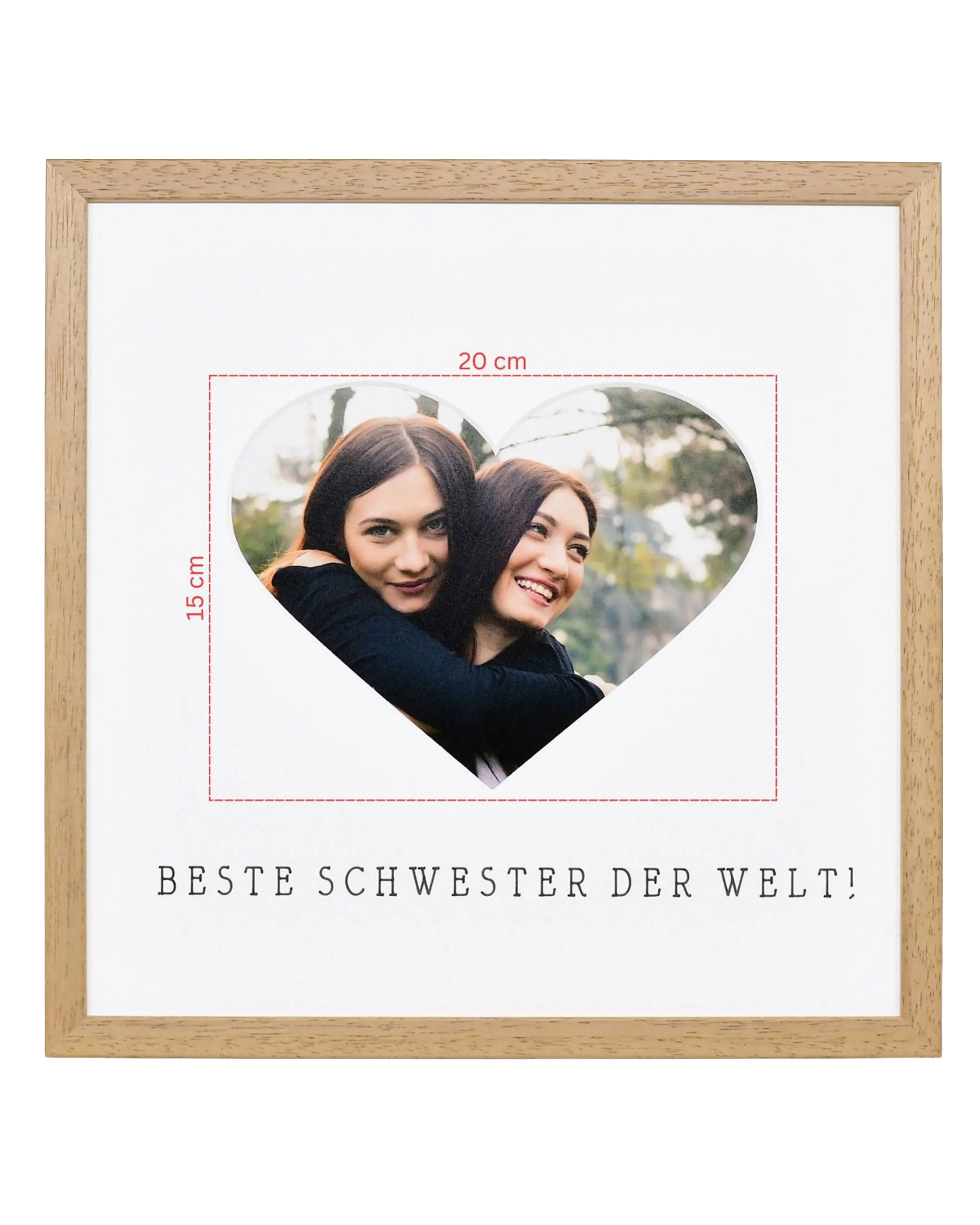 Bilderrahmen Herz "Schwester" 30x30cm