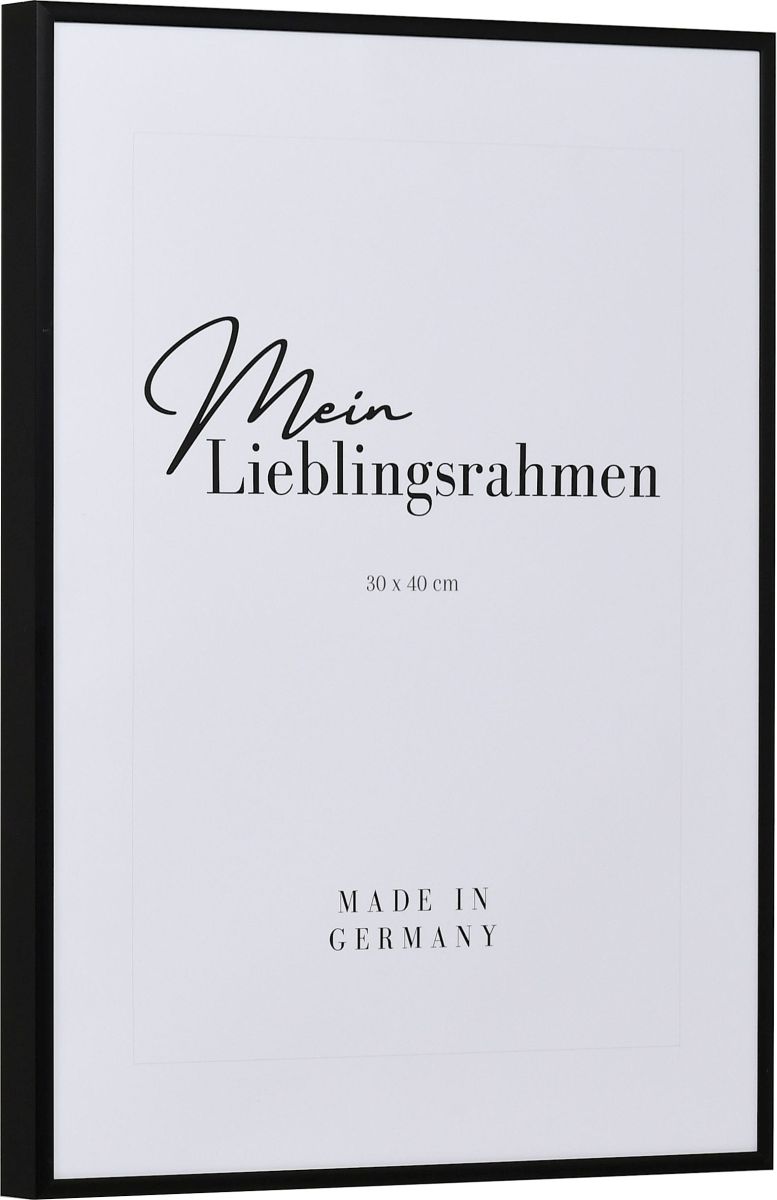 Aluminium-Profil Quadro, schwarz - Seitenansicht Seitenansicht eines schwarzen, sehr formstabilen Aluminiumrahmens mit patentiertem Eckverbindersystem