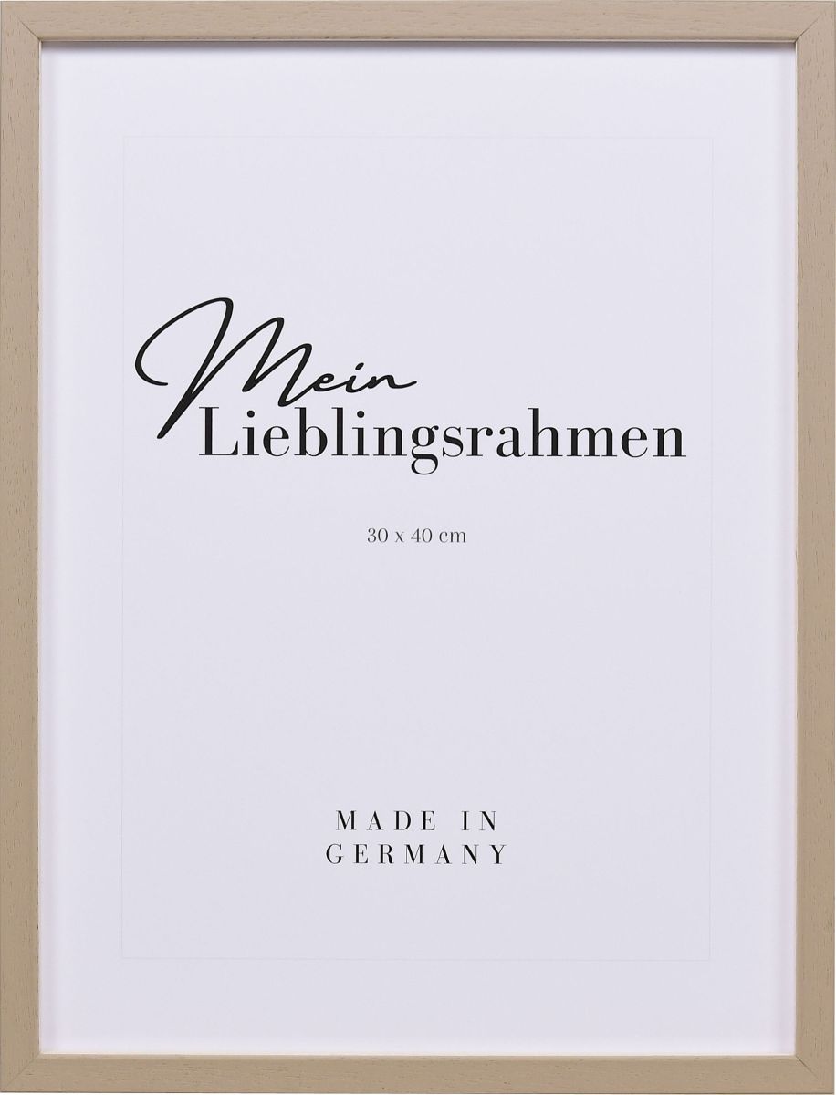 Holz-Profil 35, honig - Frontansicht Frontansicht eines modernen, honigfarbenen, schmalen Bilderrahmens