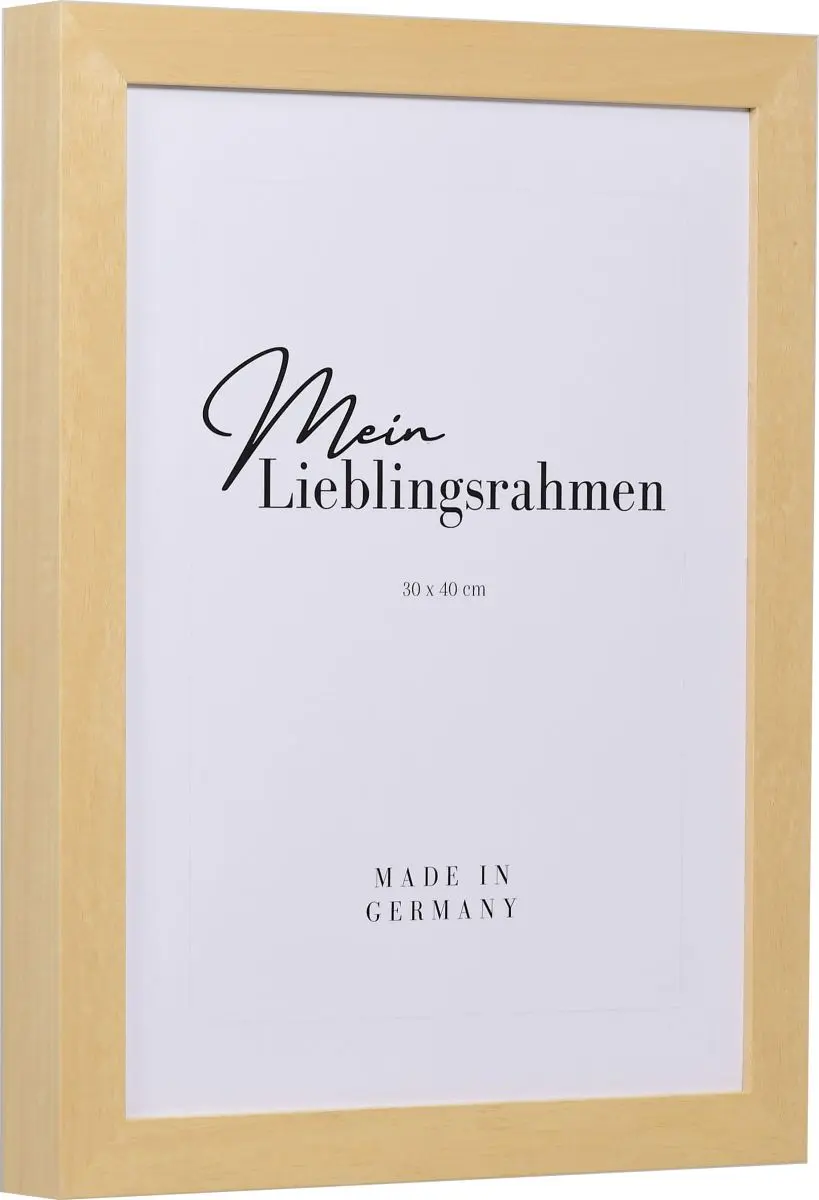 Seitenansicht eines naturfarbenen Bilderrahmens zum selbst bemalen, für Leinwände