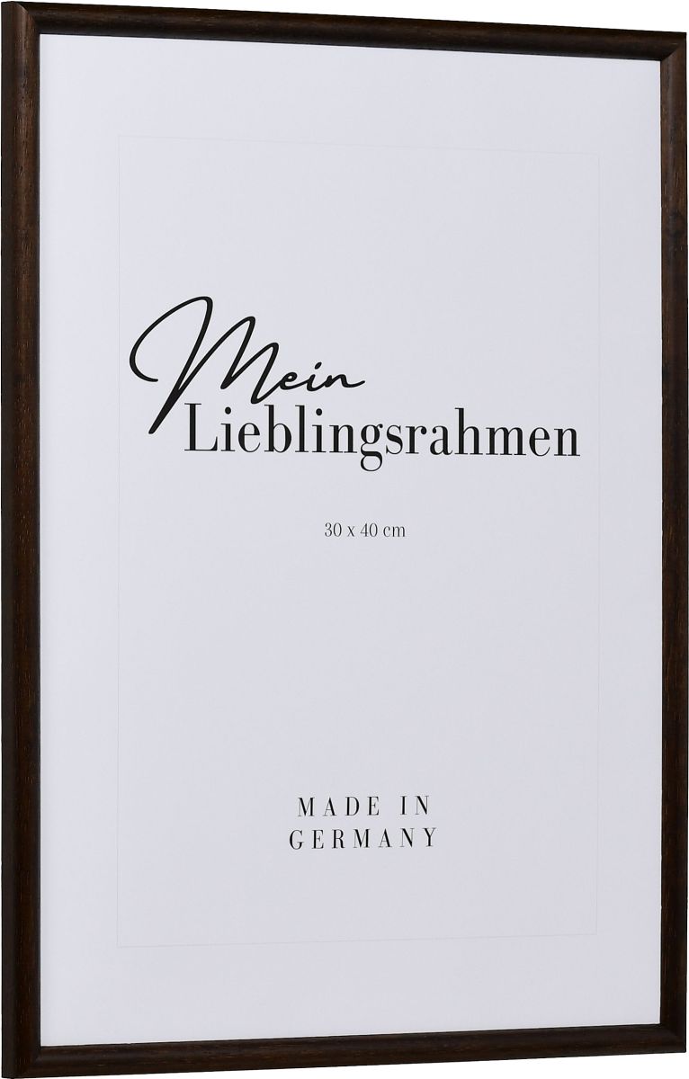 Holz-Profil 20, wenge - Seitenansicht Seitenansicht eines klassischen, offenporigen Holzrahmens in der Farbe Wenge mit schmalem Halbrundprofil