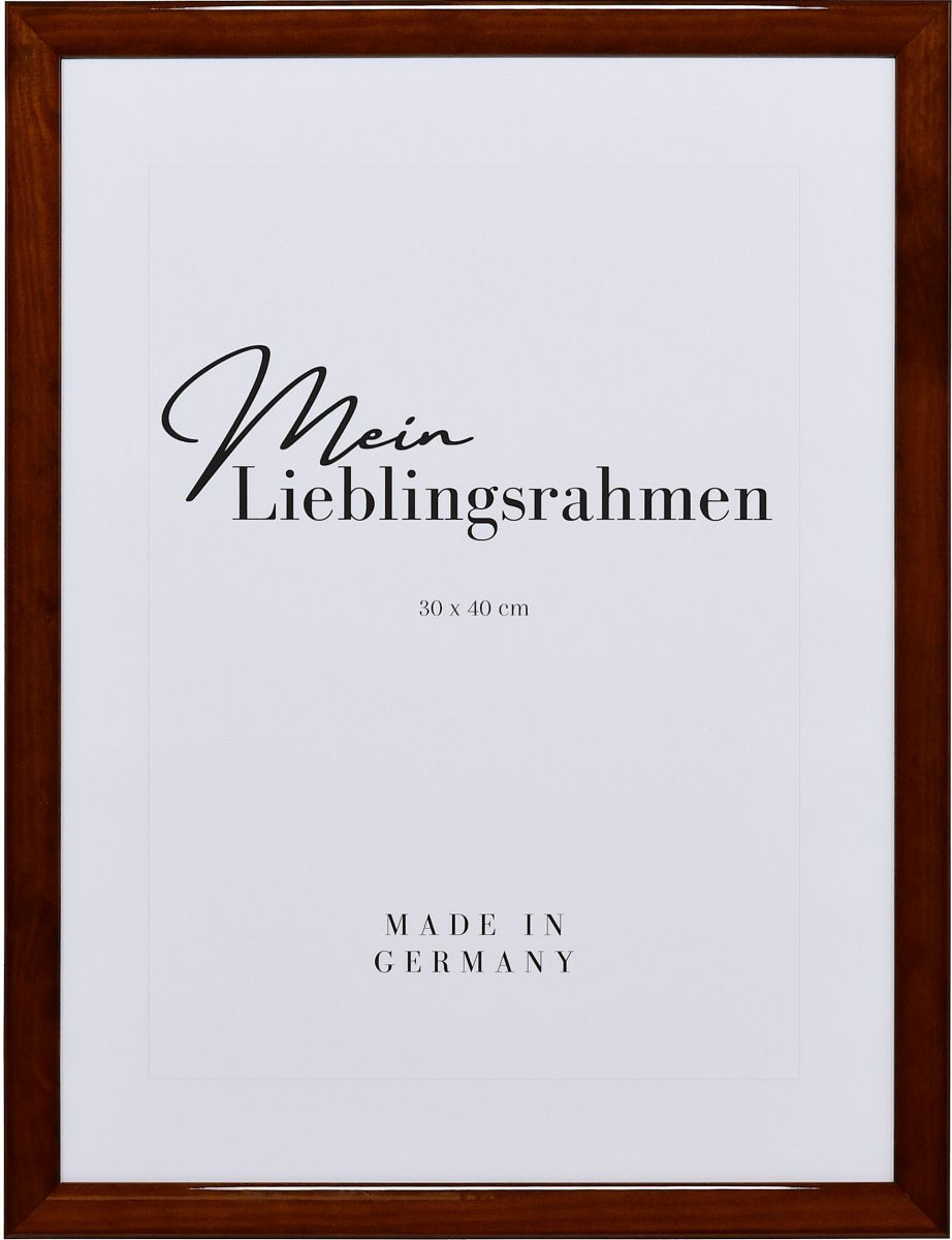 Holz-Profil 89, braun - Frontansicht Frontansicht eines brauen Bilderrahmens mit glatter Hochglanz-Oberfläche und sichtbarer Holzstruktur