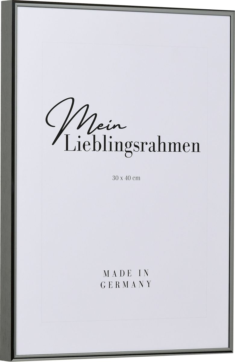 Aluminium-Profil Quadro, antiksilber - Seitenansicht Seitenansicht eines antiksilbernen, sehr formstabilen Aluminiumrahmens mit patentiertem Eckverbindersystem
