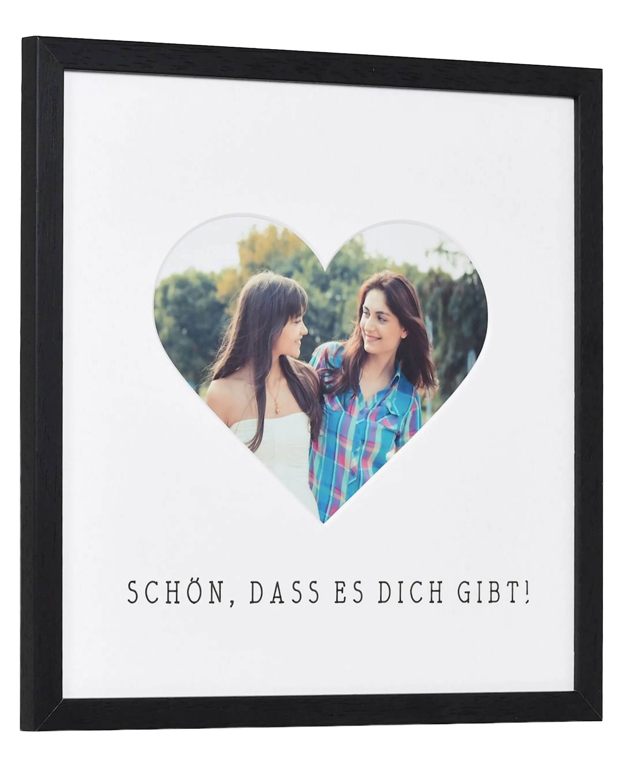 Bilderrahmen Herz "Schön, dass es dich gibt" 30x30cm