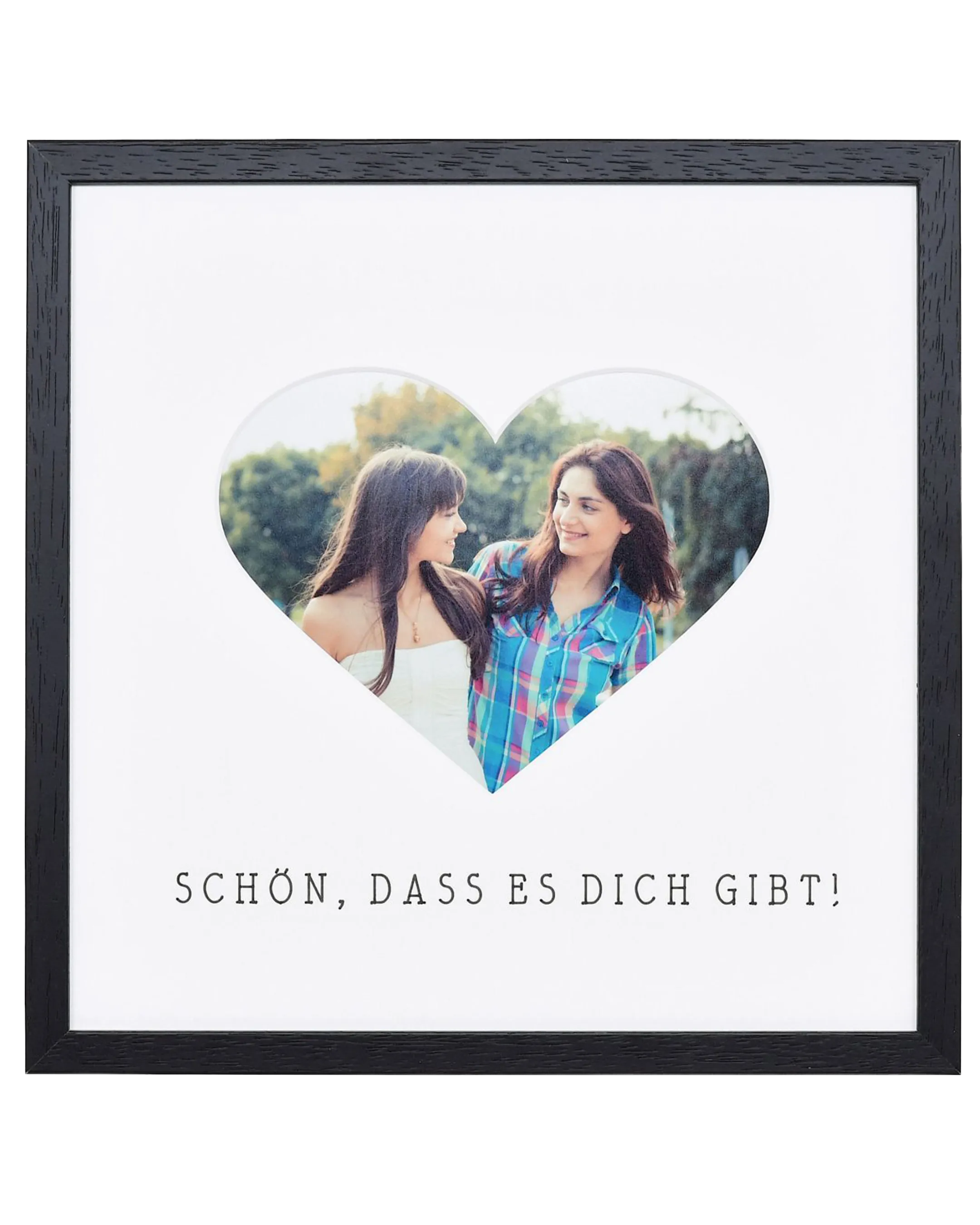 Bilderrahmen Herz "Schön, dass es dich gibt" 30x30cm
