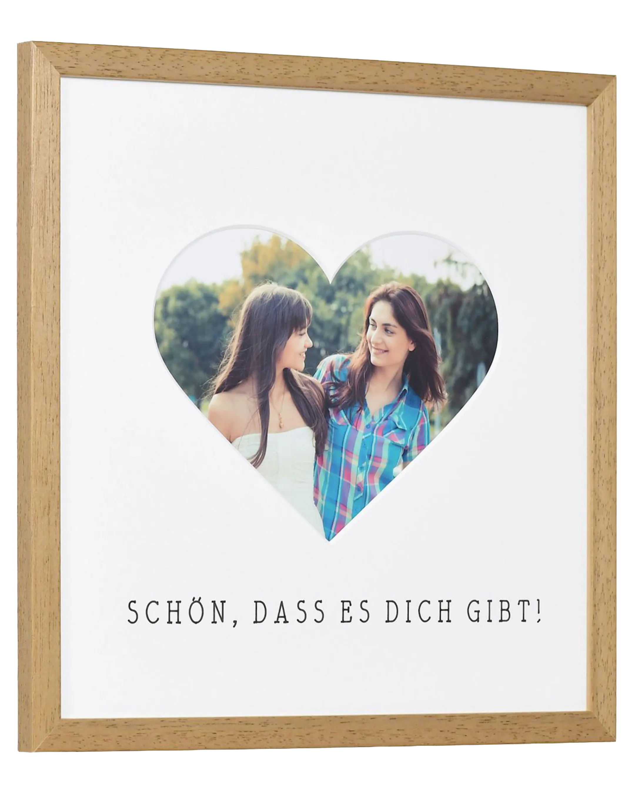 Bilderrahmen Herz "Schön, dass es dich gibt" 30x30cm