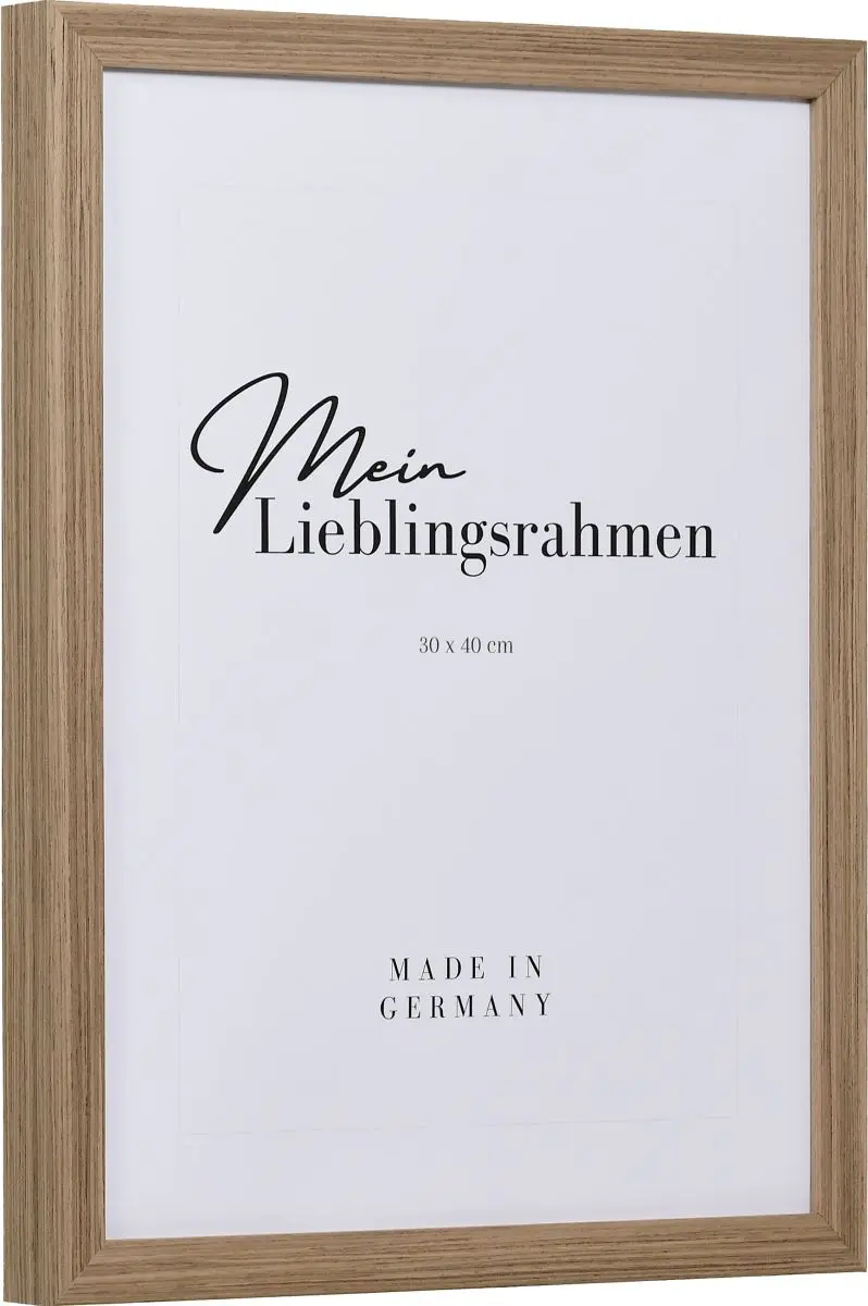 Seitenansicht eines Holzrahmens in der Farbe Nussbaum mit natürlicher Maserung im Landhausstil