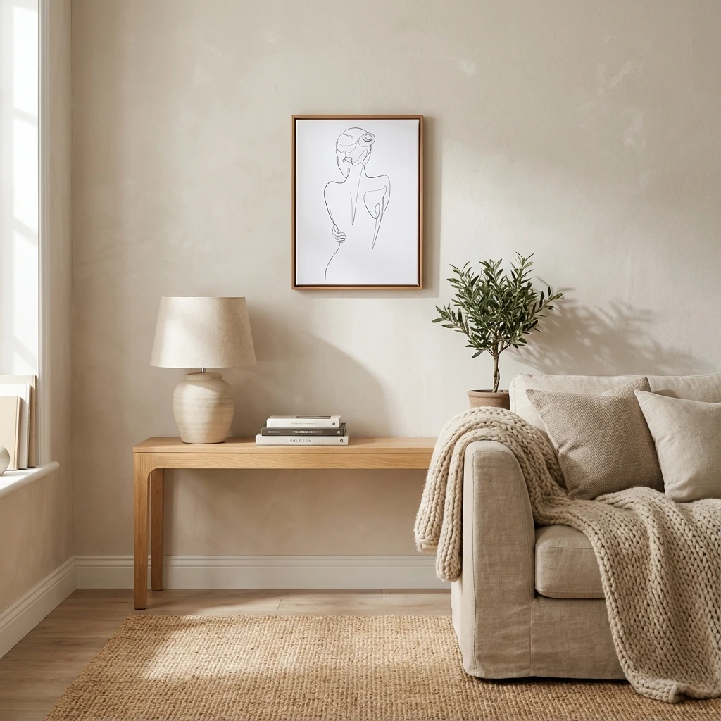 Schattenfugenrahmen im Wohnzimmer