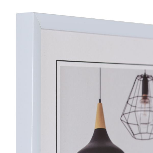 Kunststoff-Profil Basic, weiss - Ecke Ansicht der Ecke eines schmalen Kunststoffrahmens in der Farbe Weiss