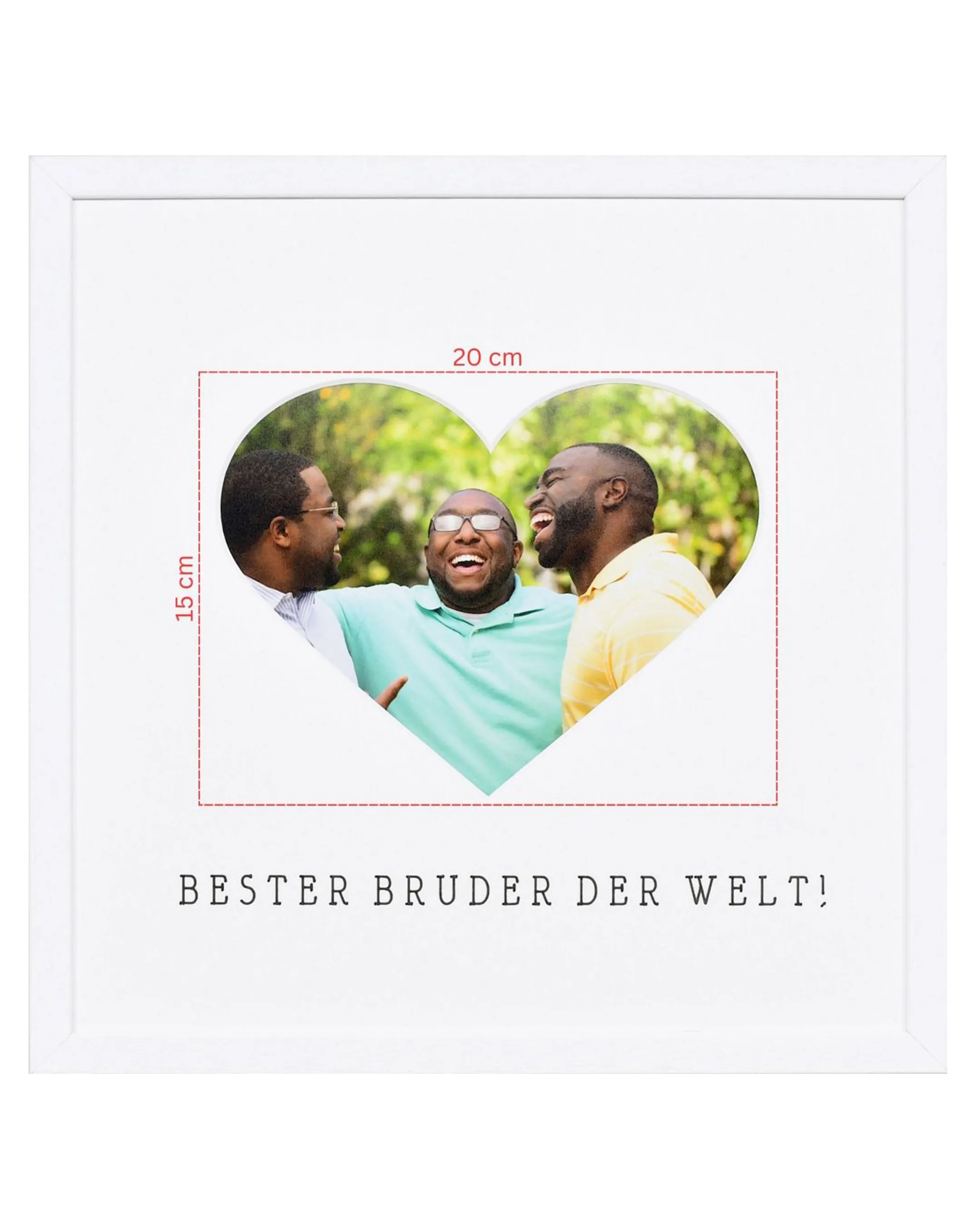 Bilderrahmen Herz "Bruder" 30x30cm