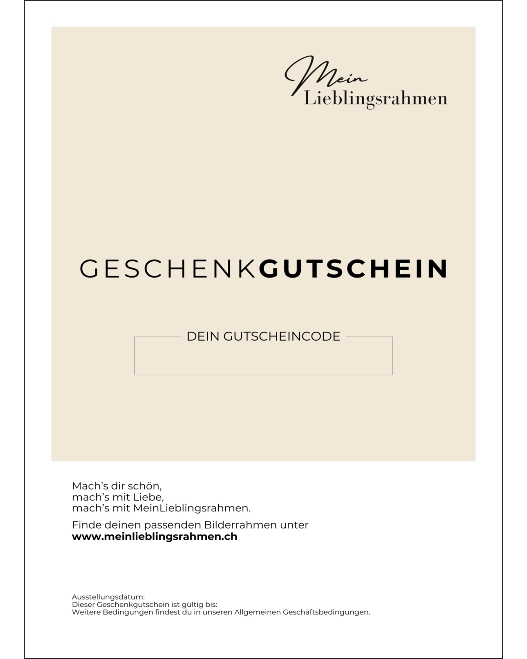 Gutschein zum Verschenken