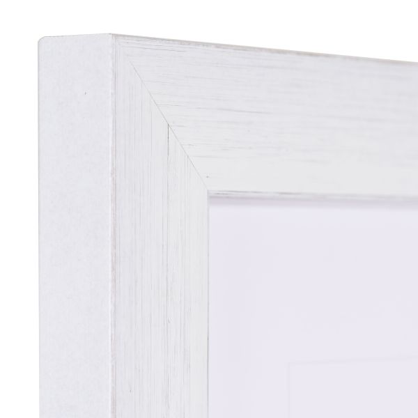Holz-Profil 2310, weiss - Ecke Ansicht der Ecke eines stabilen Bilderrahmens in Weiss