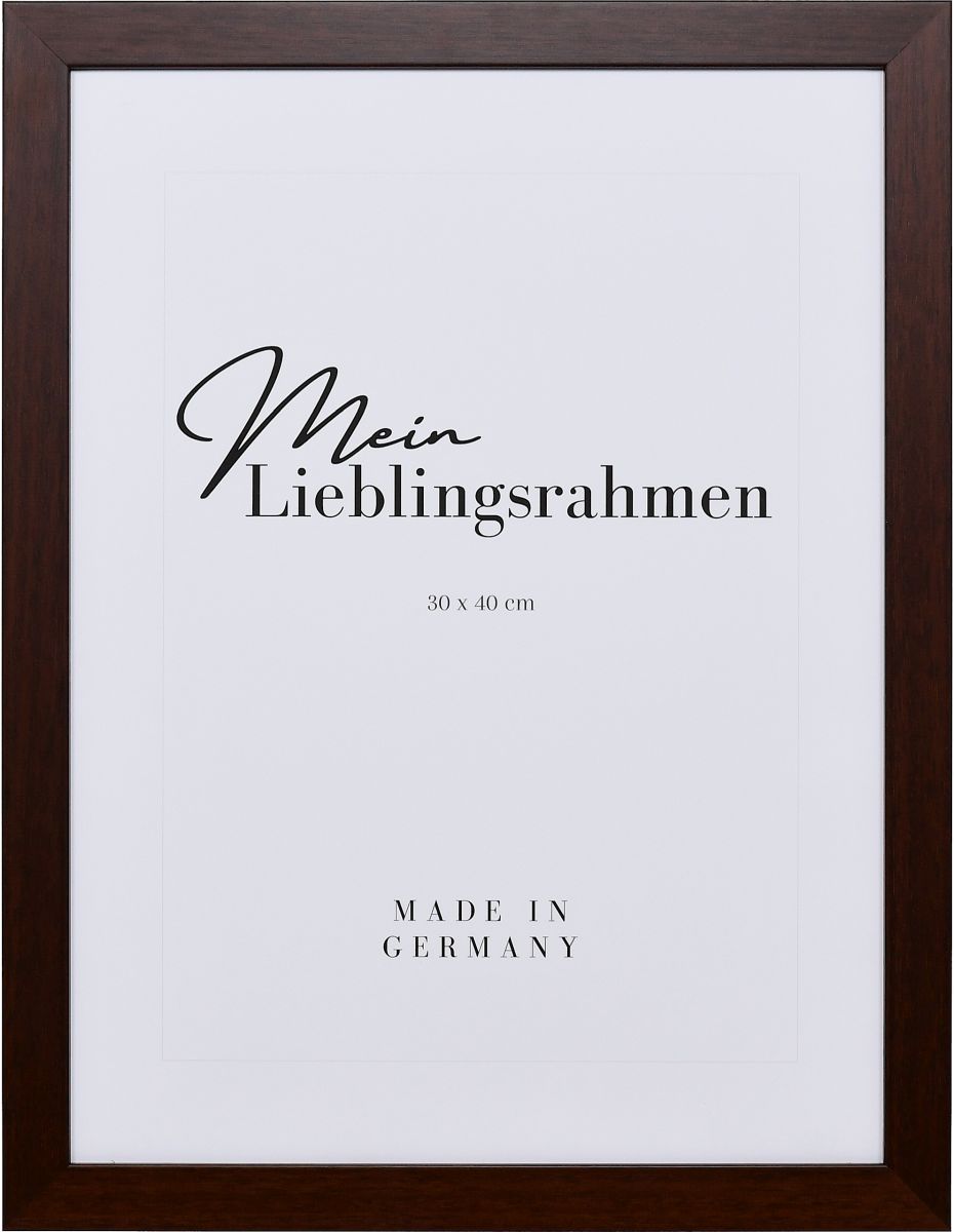 Holz-Profil Top Pro, braun - Frontansicht Frontansicht eines braunen Bilderrahmens mit sichtbarer Holzstruktur, glatter Oberfläche und kantigem, schlichtem Profil